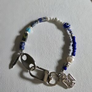 Turquoise Lapis Lazuli Charm Bracelet Keychain